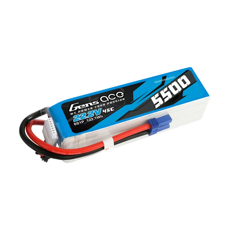 Gens Ace 5500mAh Lipo 22.2V 45C 6S1P Modellhubschrauberbatterien