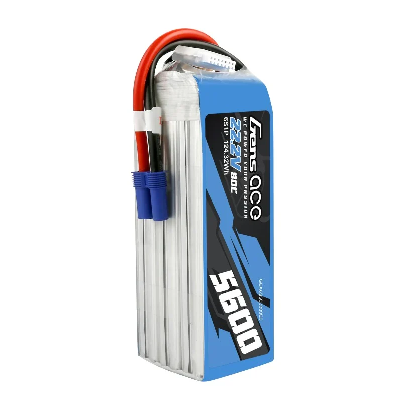 Gens Ace 5600mAh 80C 22,2V 6S1P Lipo-Akkupack mit EC5-Stecker