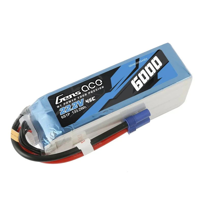 Gens Ace 6S 6000mAh 22,2V 45C Lipo Akku mit EC5 Stecker