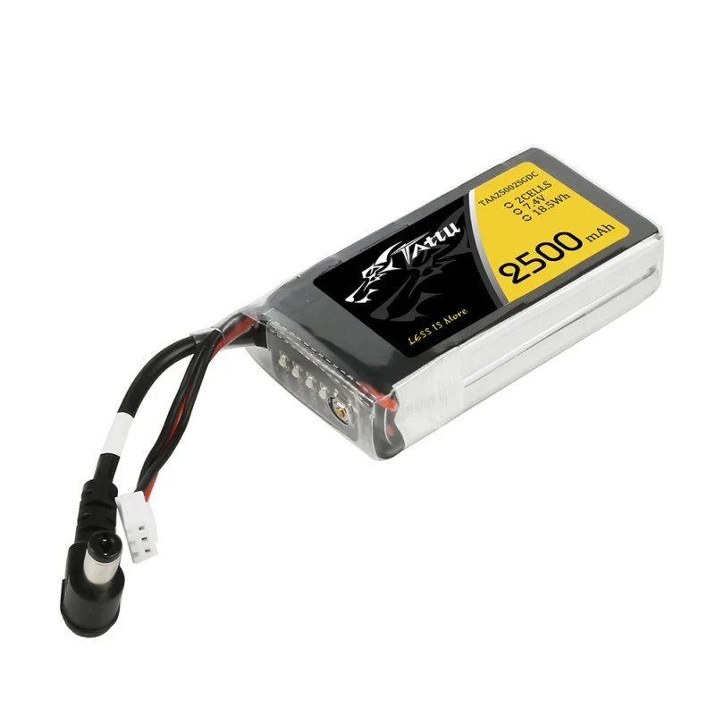 Tattu 2500mAh 2S 7,4V Ersatz-Lipo-Akkupack mit 5,5-mm-DC-Stecker für Fatshark-Brillen