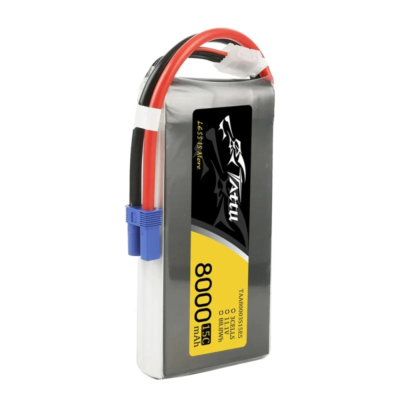 Tattu 8000mAh 11,1V 15C 3S1P Lipo Akkupack mit EC5 Stecker