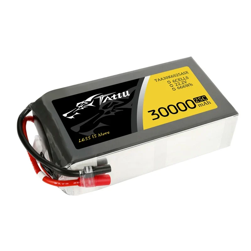 Tattu 30000mAh 22,2V 25C 6S1P Lipo Akkupack mit AS150+XT150