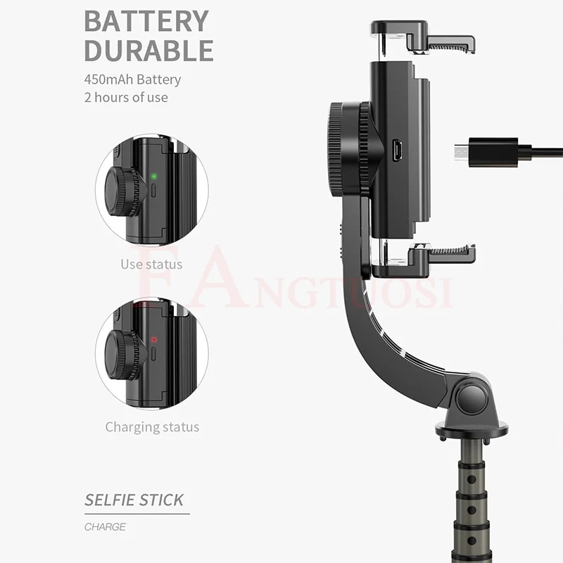 Bluetooth Handheld Gimbal Stabilizer Mobile Phone Selfie Stick