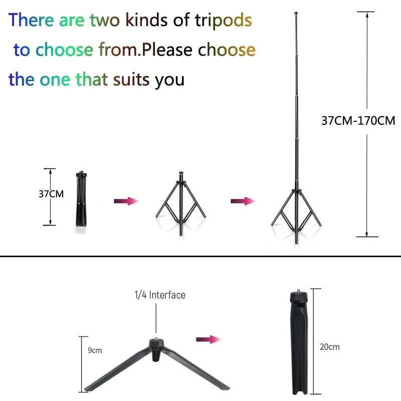 Video Lights RGB Selfie LED Ring Light Dimmable Ring Lamp With Stand Tripods Rim Of Light For TIKTOK Youtube Makeup ringlight