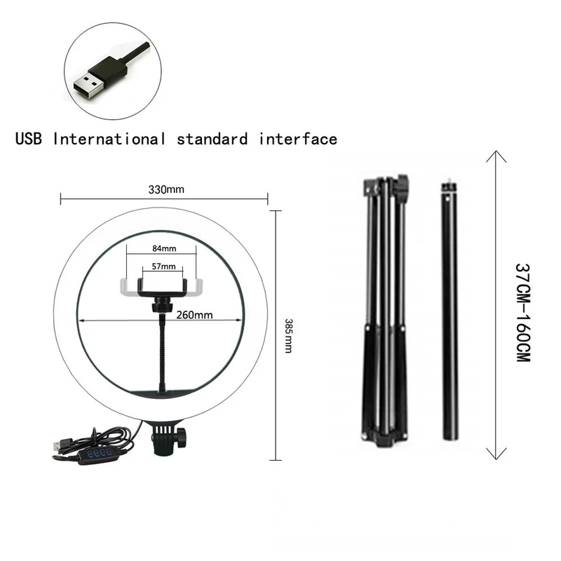 Dimmable Light Selfie LED Ring Light USB Ring Lamp