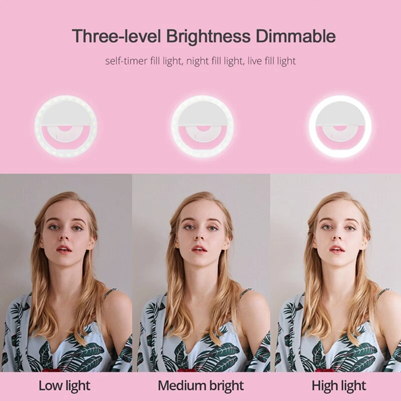 Rechargeable Selfie Ring Light Mobile Phone
