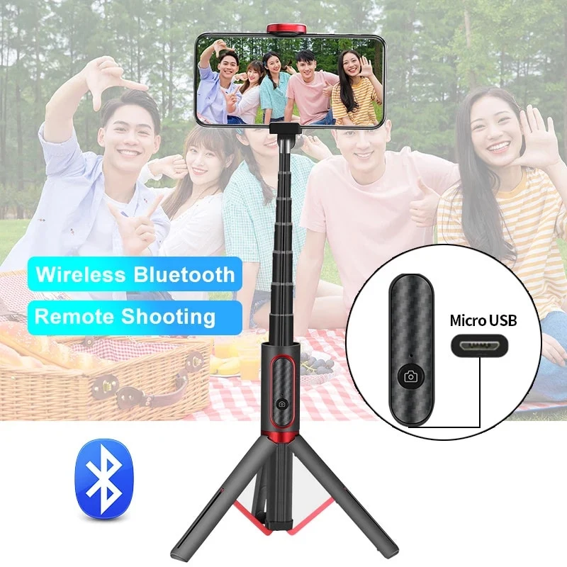 Wireless Bluetooth Selfie Stick Foldable Tripod Expandable