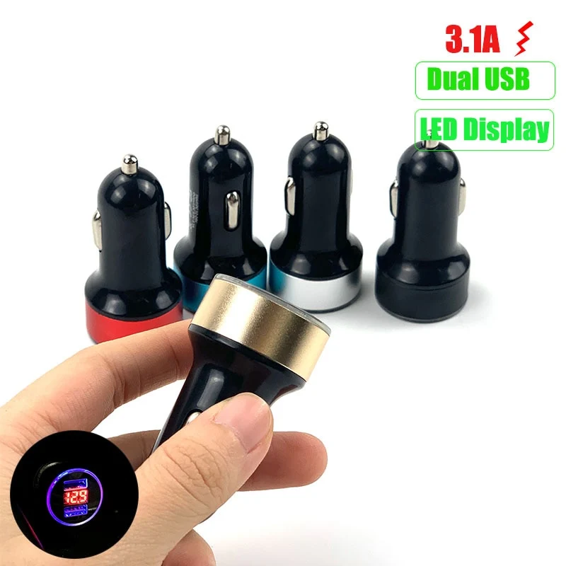 Mini Fast Charger Dual USB Car Phone for iPhone Samsung Xiaomi