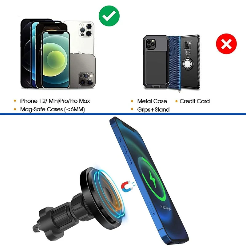 15W Magnetic Car Wireless Charger for iPhone