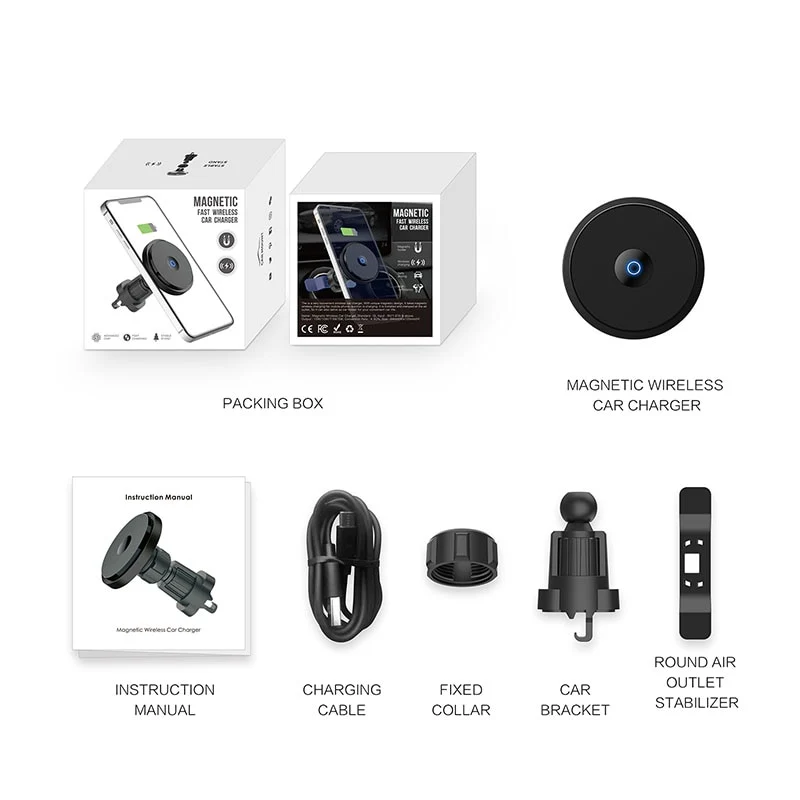 15W Magnetic Car Wireless Charger for iPhone