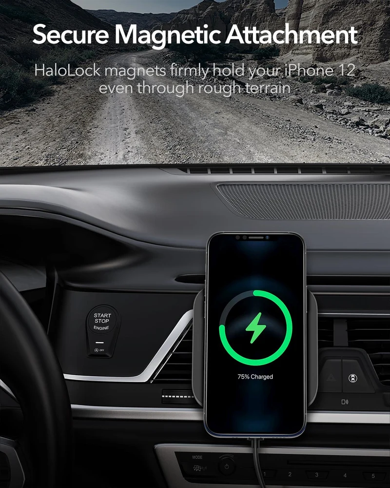 HaloLock Magnetic Wireless Car Charger