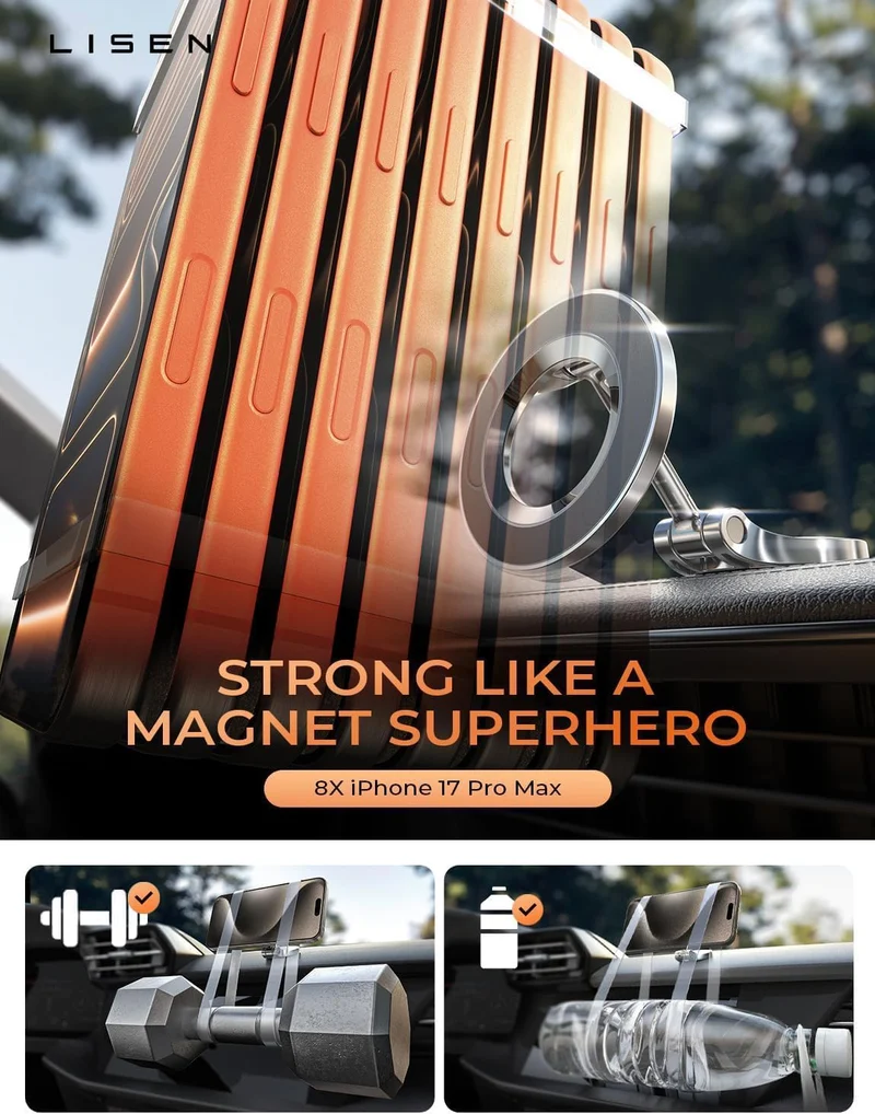 LISEN für MagSafe KFZ-Halterung 2er-Pack, Klassischer magnetischer Telefonhalter für das Auto