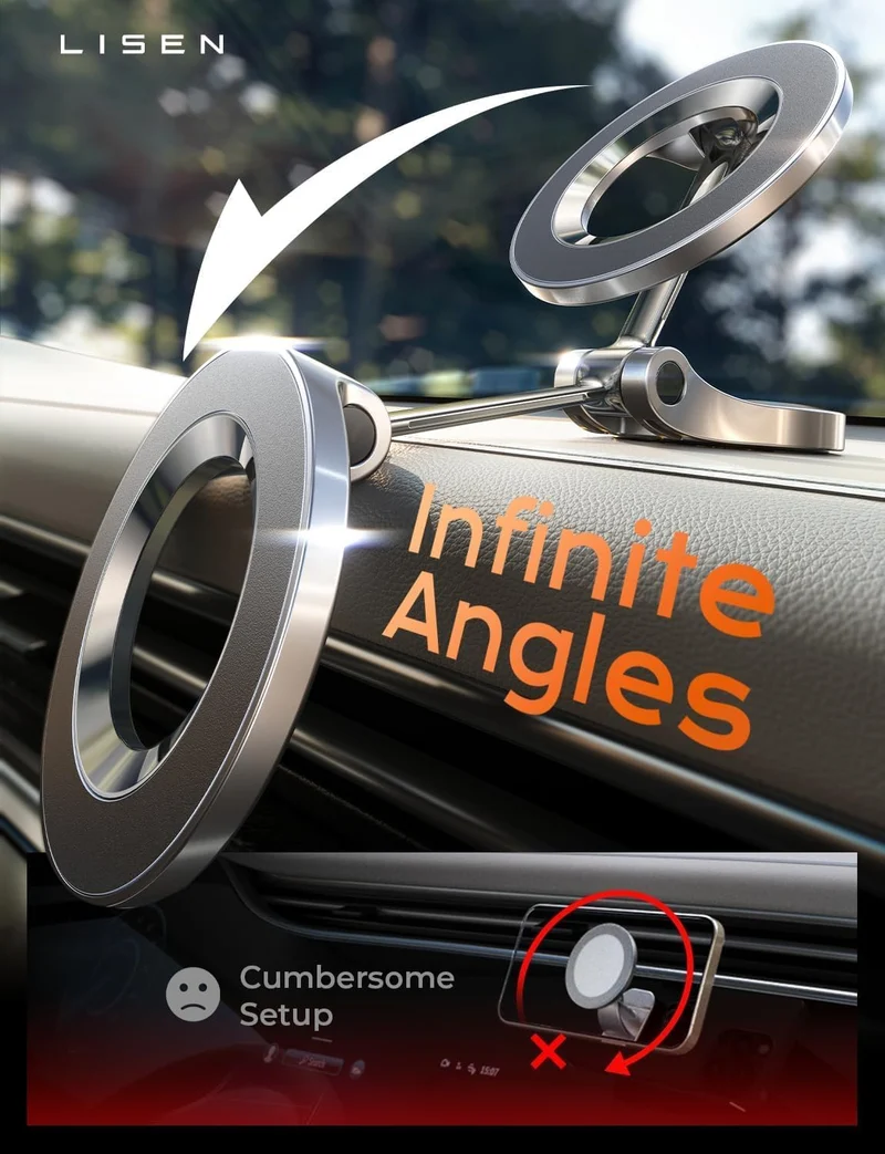 LISEN für MagSafe KFZ-Halterung 2er-Pack, Klassischer magnetischer Telefonhalter für das Auto