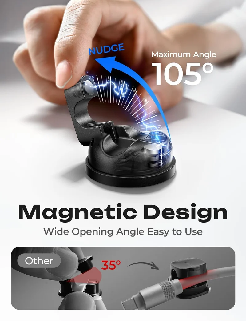 6er-Pack Drehbarer Kabelhalter für den Nachttisch, LISEN 360° Rotierende Magnetclips