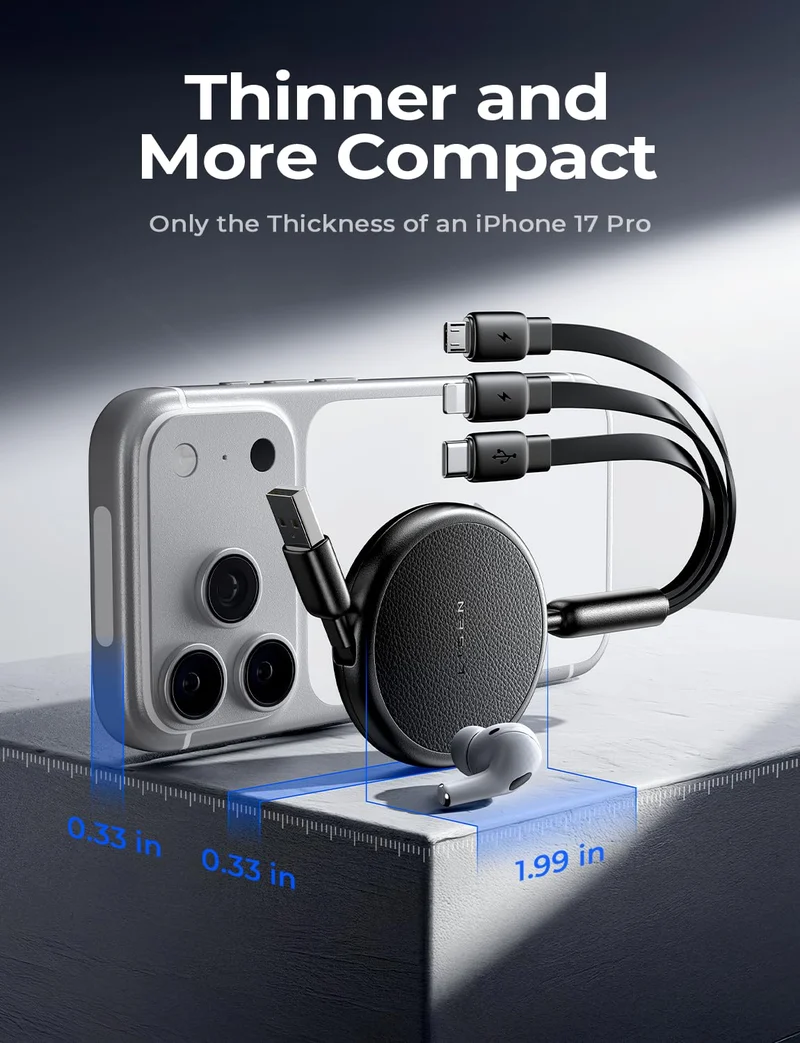 LISEN Multi 3-in-1 einziehbares Ladekabel