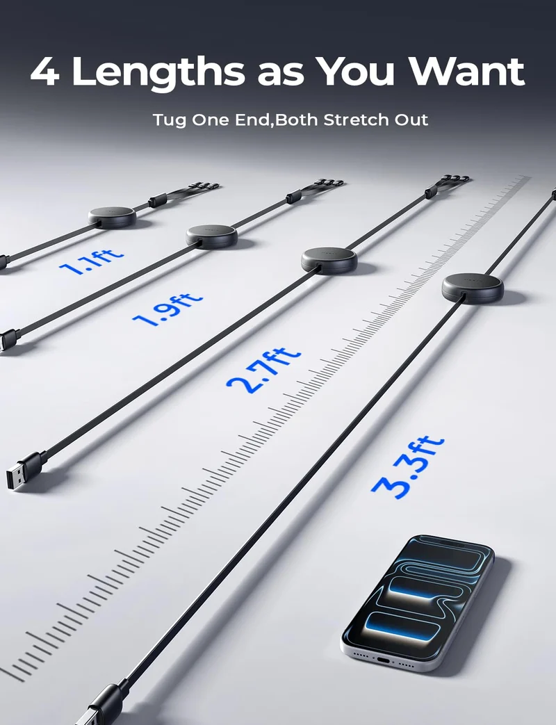 LISEN Multi 3-in-1 einziehbares Ladekabel