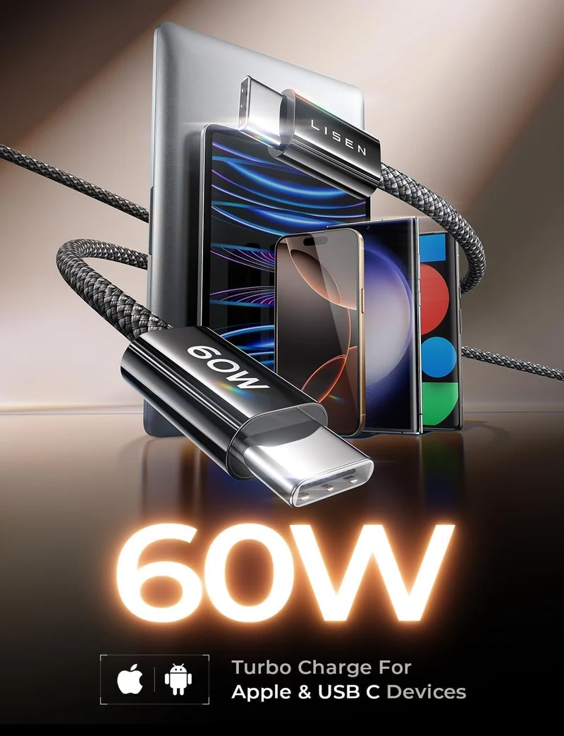 LISEN USB C auf USB C Kabel 60W