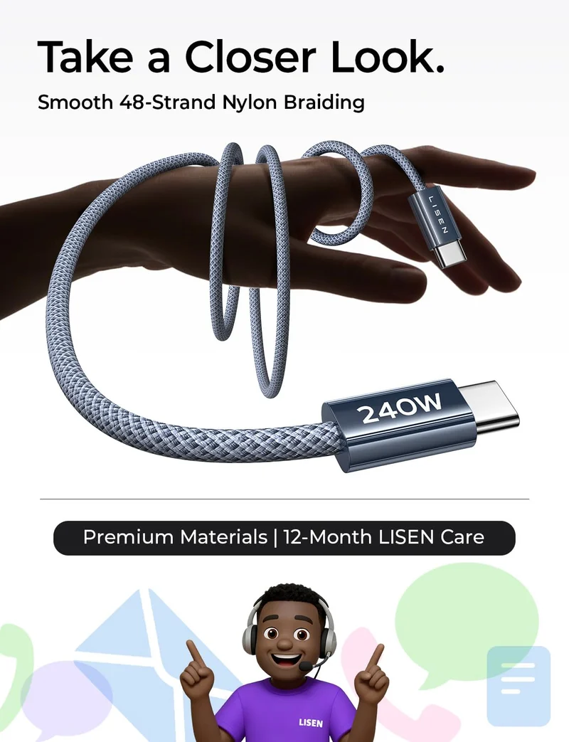 LISEN 240W USB C auf USB C Kabel