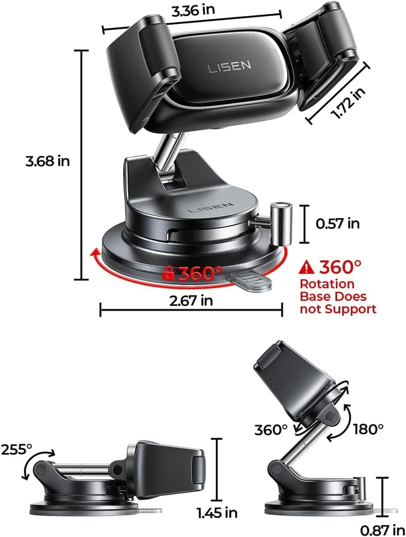 LISEN Auto-Adjust Saugnapf-Kfz-Halterung