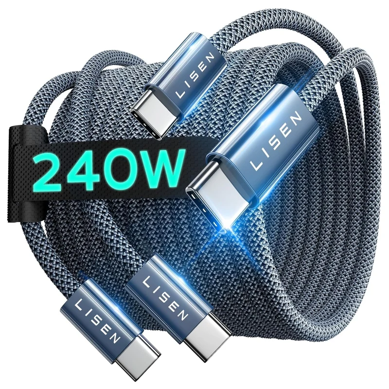 LISEN 2er-Pack 240W USB C auf USB C Kabel 2M USBC auf USBC PD