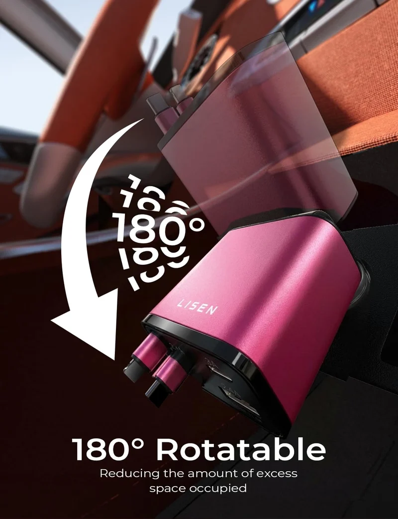 LISEN Einziehbares Autoladegerät 4-in-1, schnelles Handy-Ladegerät mit 80 cm Kabel