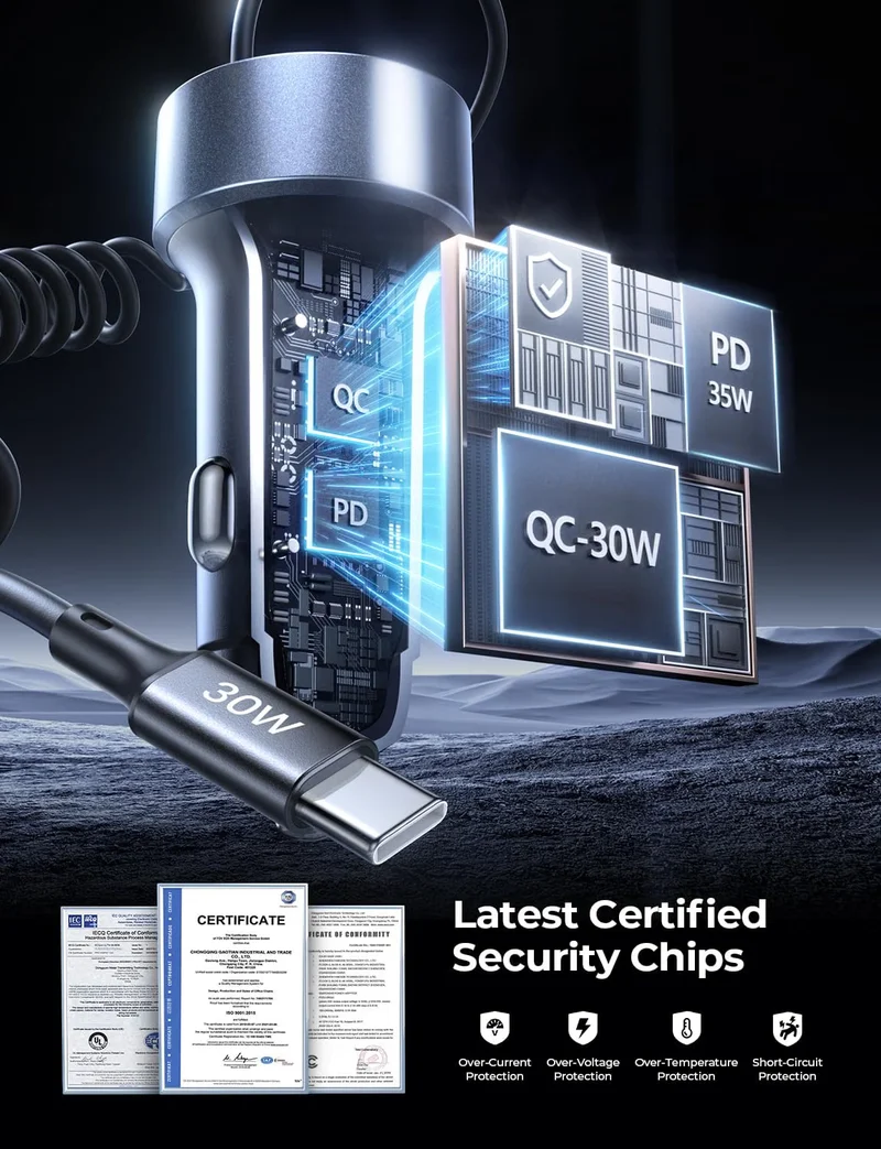 LISEN 90W für iPhone 17 16 15 Pro Max Auto Ladegerät USB C Schnellladefunktion, Super Schnell für iPhone 17 16 Auto Ladegerät USB C Adapter für iPhone 17e 16 15 Pro Max Plus Air, Samsung Galaxy S26 Ultra, Android, 90 Zoll