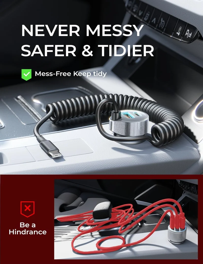 LISEN 65W Kfz-Ladegerät USB C Schnellladefunktion
