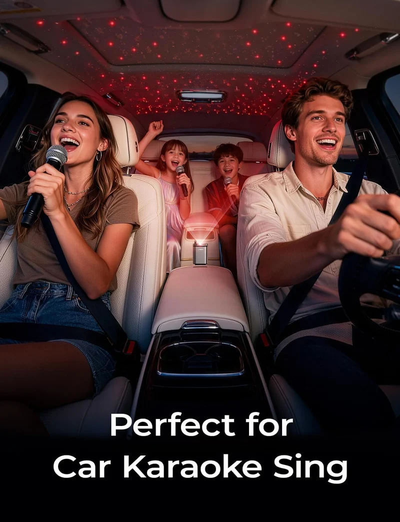 LISEN 4-in-1 Starlight einziehbares Kfz-Ladegerät, 75W USB-C Zigarettenadapter Schnellladung