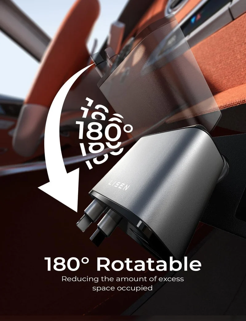 LISEN Einziehbares Auto-Ladegerät, [2026 Upgrade 127 cm] Langes 4-in-1 Einziehbares Kabel Auto-Ladegerät