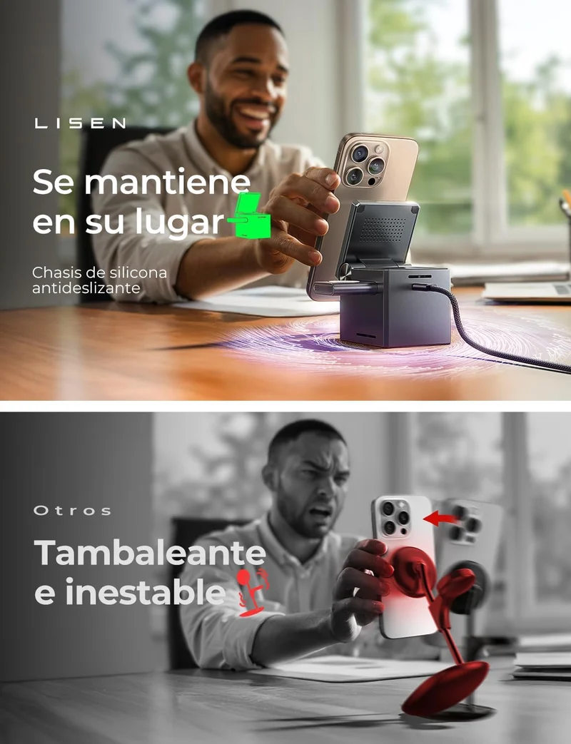 LISEN QI2 3-in-1 faltbares magnetisches kabelloses Ladegerät