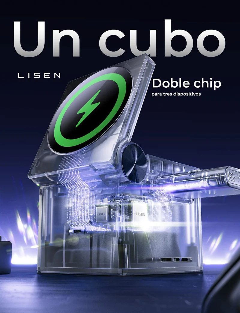 LISEN QI2 3-in-1 faltbares magnetisches kabelloses Ladegerät