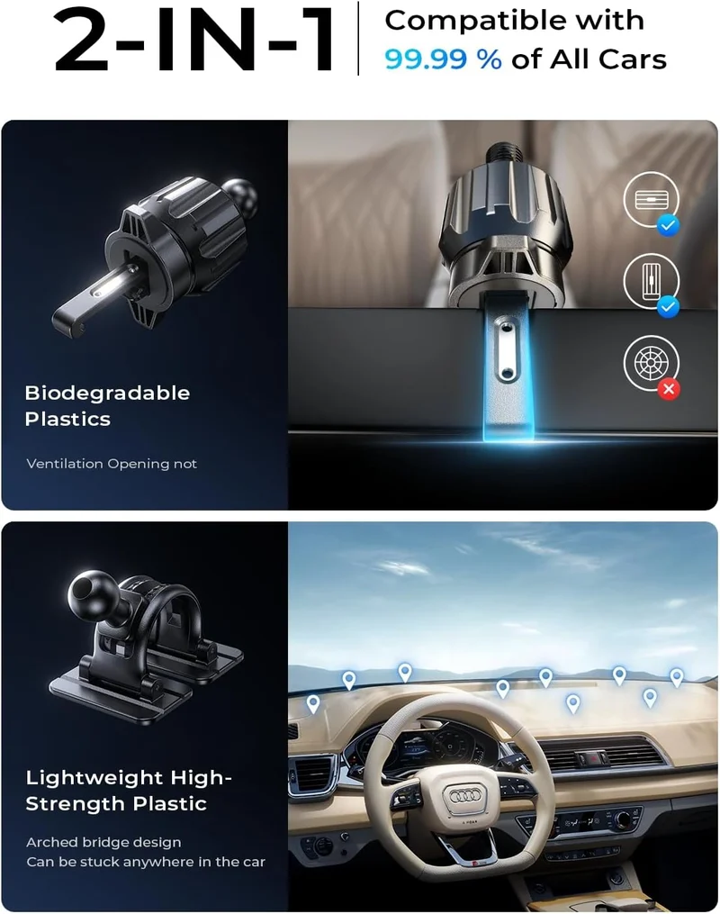LISEN für MagSafe KFZ-Halterung Ladegerät, 15W kabellos