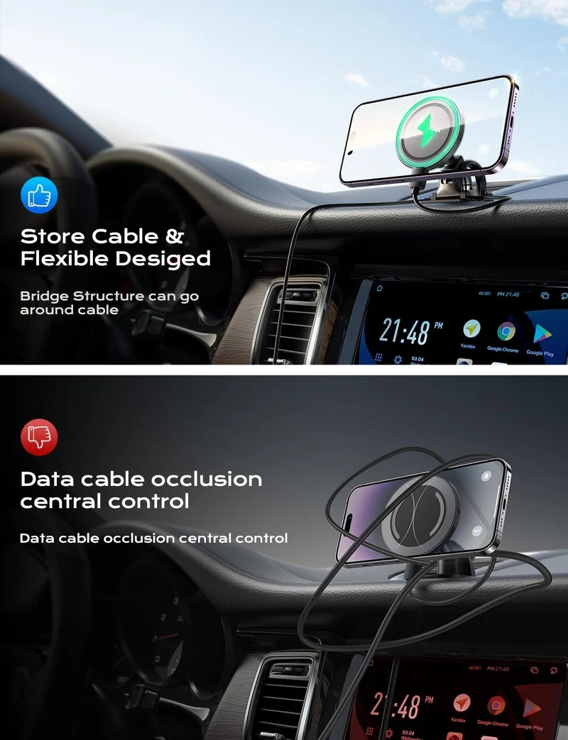 LISEN für MagSafe KFZ-Halterung Ladegerät, 15W kabellos