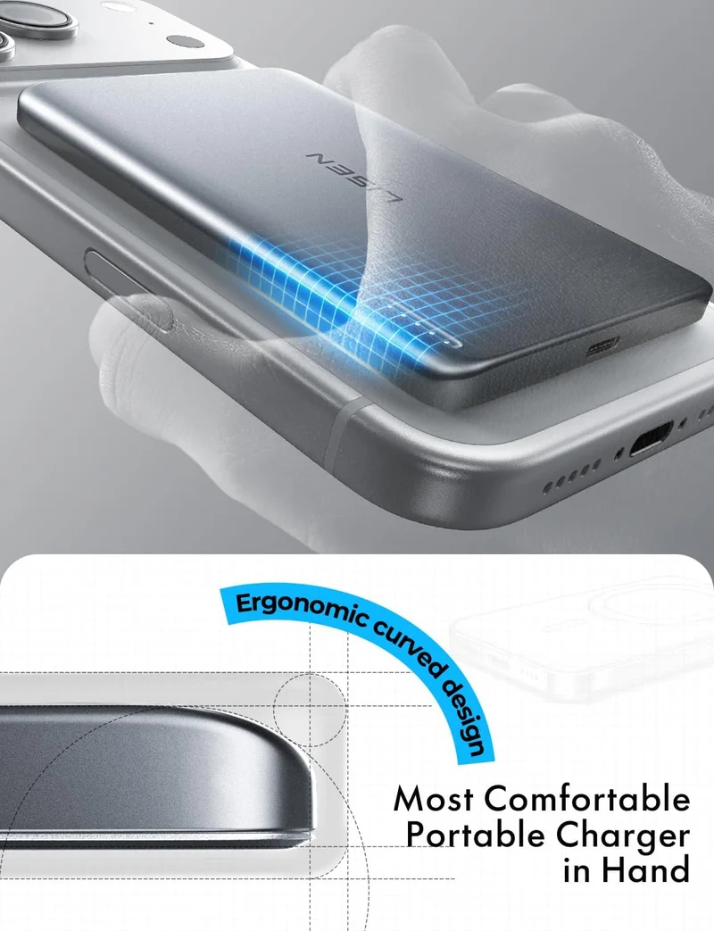 LISEN Qi2 15W Ultraschlankes MagSafe Battery Pack 5000mAh Powerbank