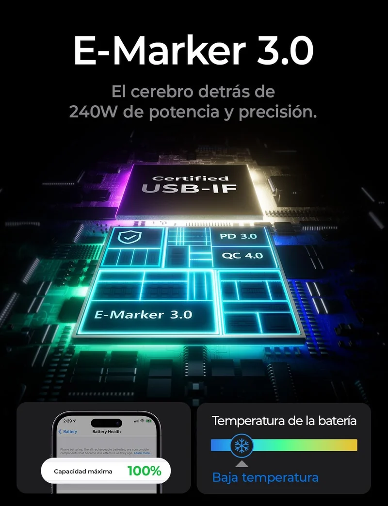 LISEN 240W USB C auf USB C Kabel 1M