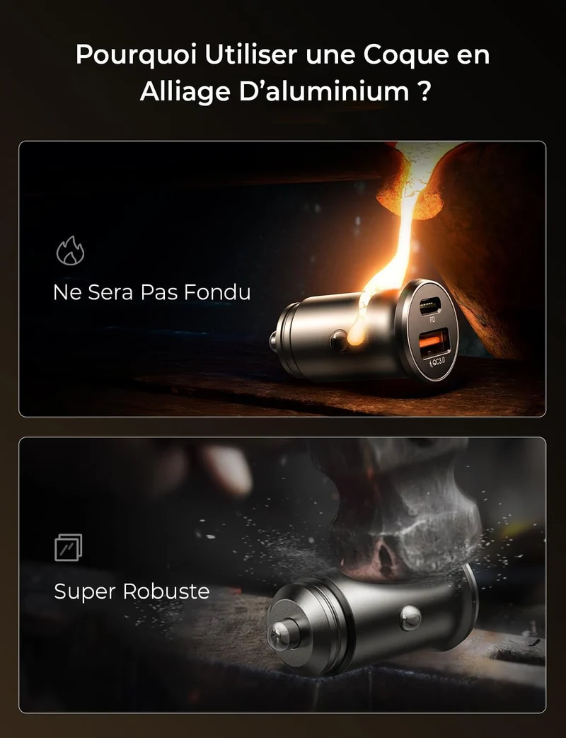 LISEN Kfz-Ladegerät USB C 54W+60W C-C Kabel