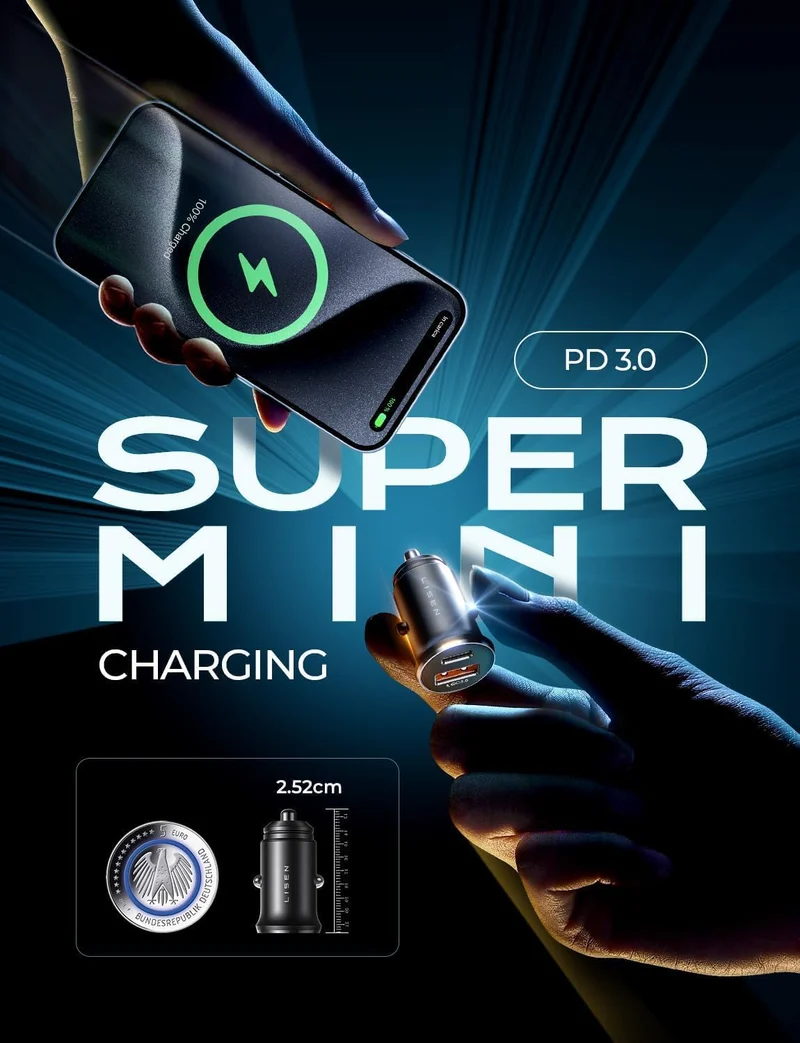 LISEN 54W 2er-Pack USB-C Zigarettenanzünder