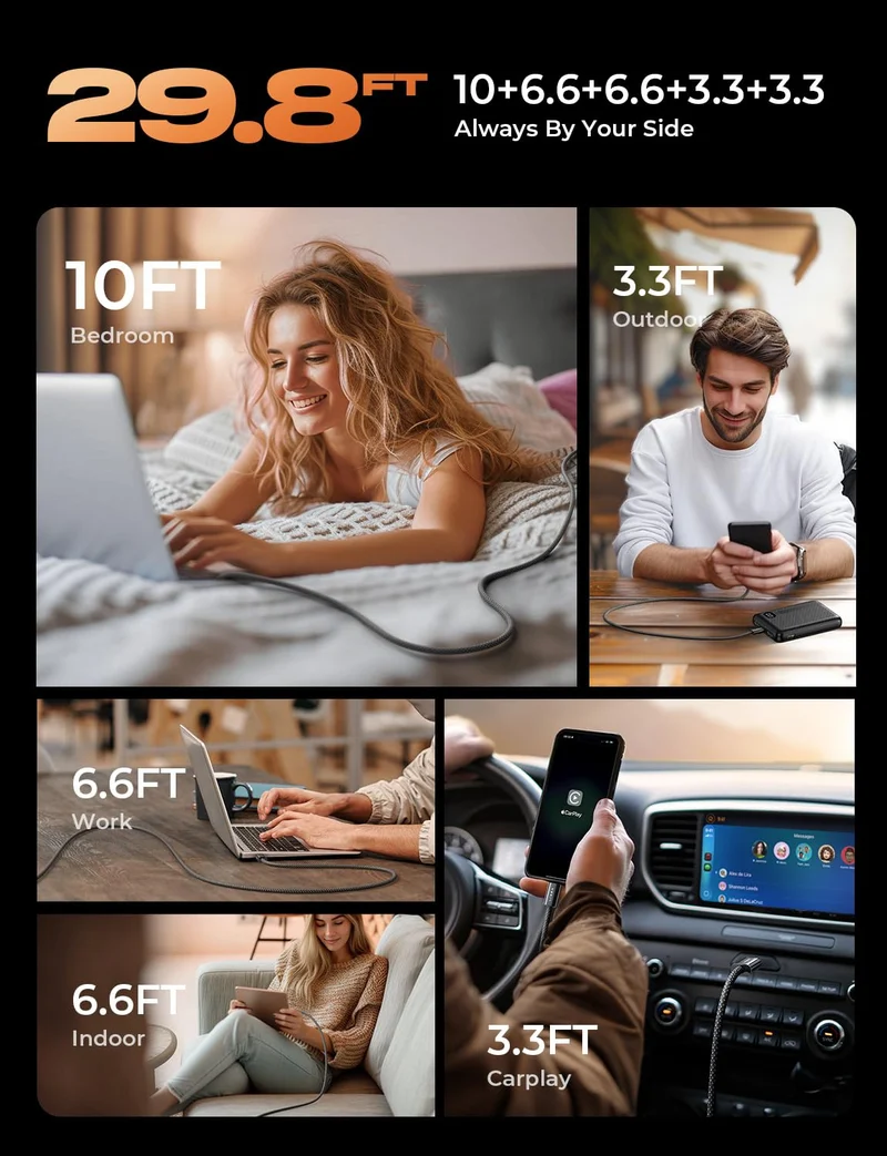 LISEN USB C auf USB C Kabel 5 Stück 1M 1M 2M 2M 3M