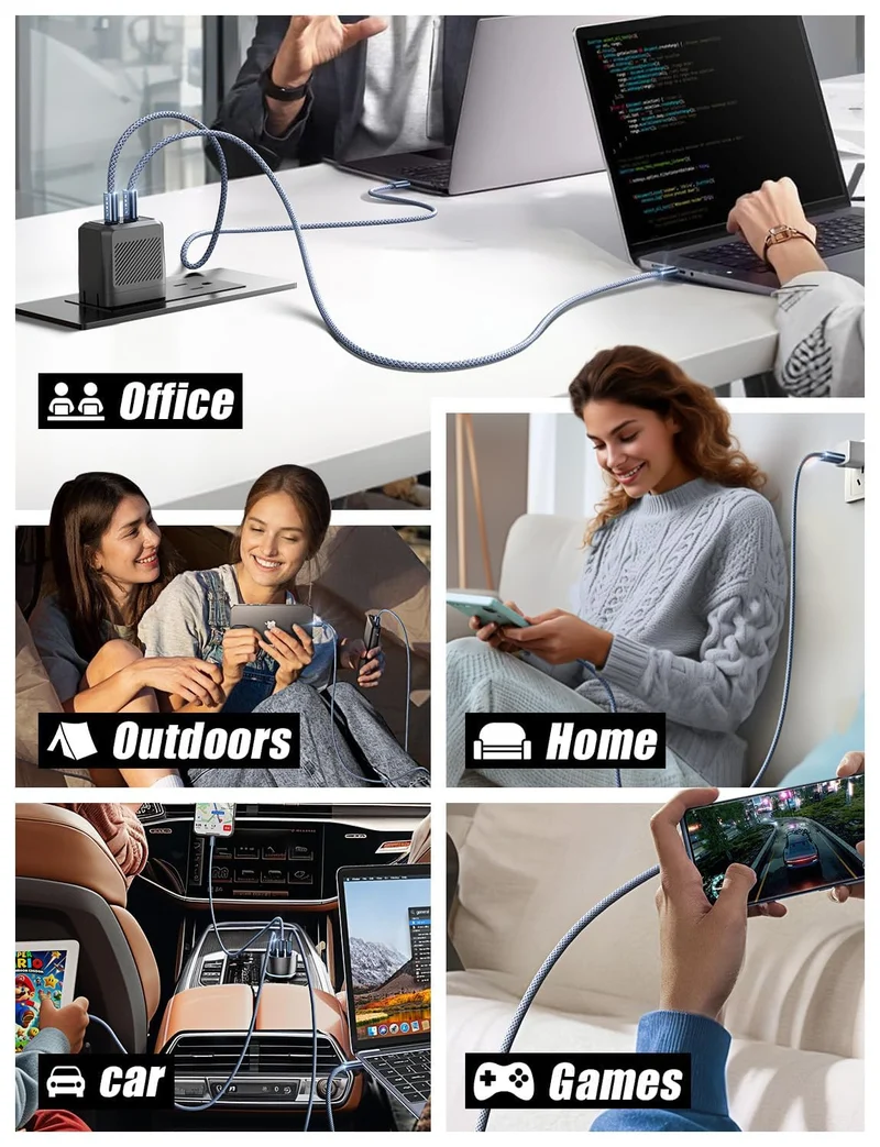 LISEN 2er-Pack 240W USB C auf USB C Kabel 1M Ladekabel Grau