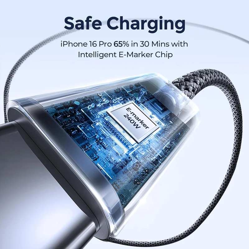 LISEN 2er-Pack 240W USB C auf USB C Kabel 0,5M Ladekabel Schwarz