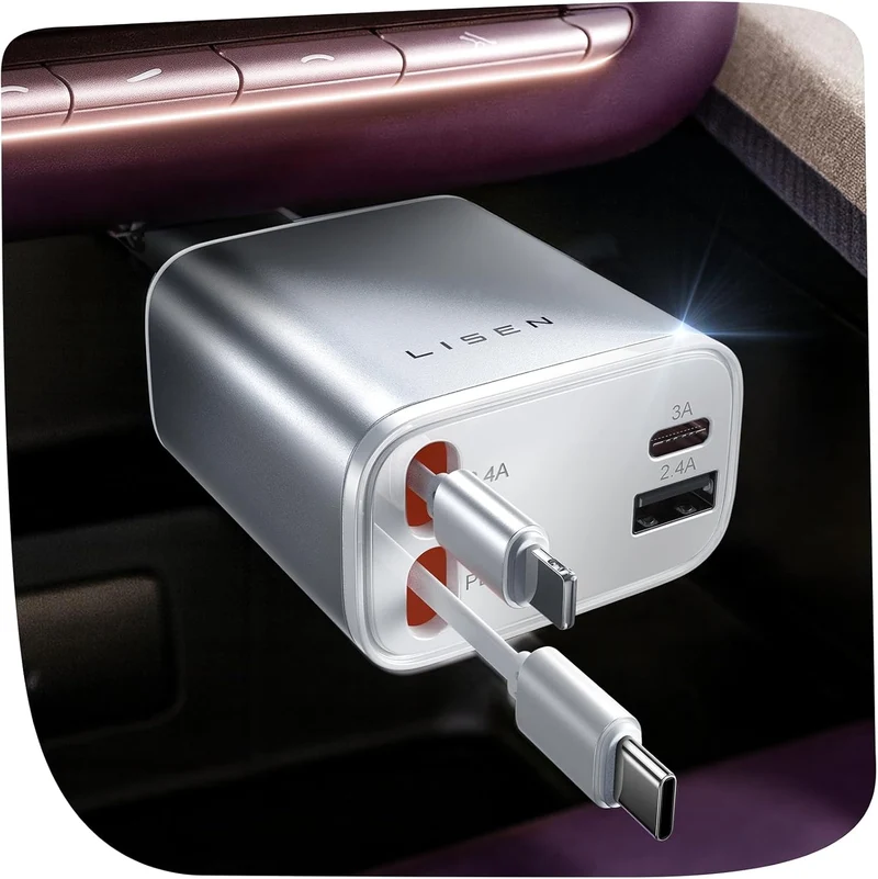 LISEN einziehbares Kfz-Ladegerät für iPhone