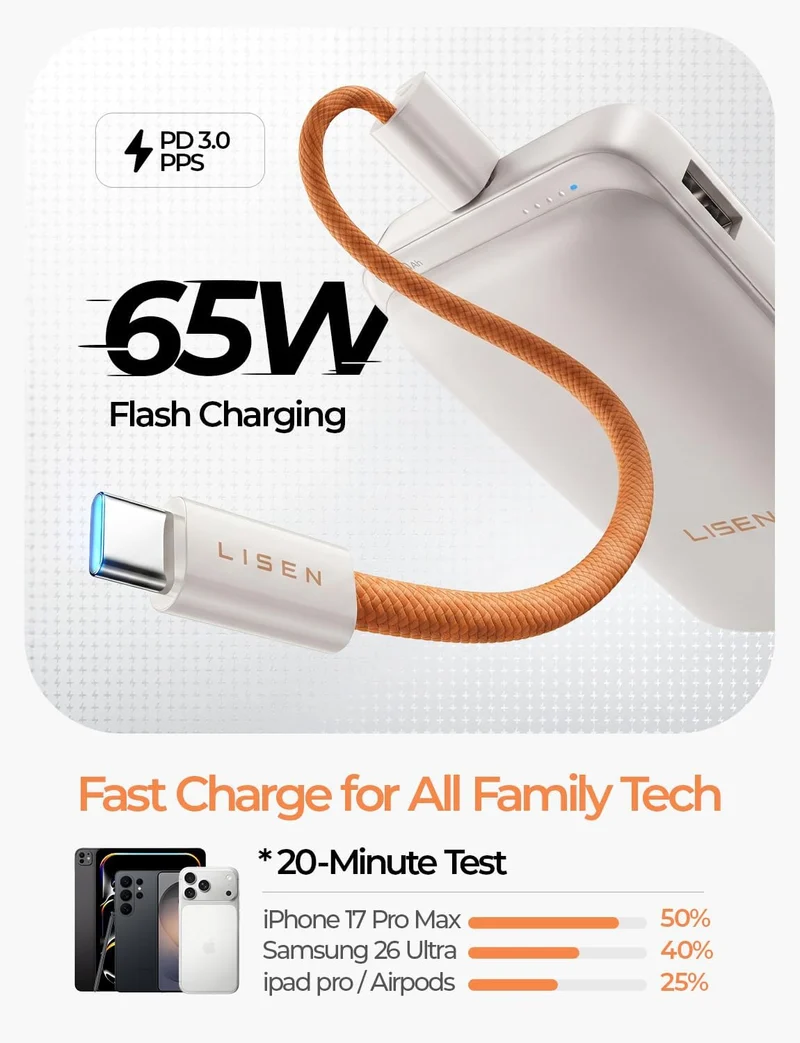LISEN Qi2.2 25W für Magsafe Powerbank (Khaki)