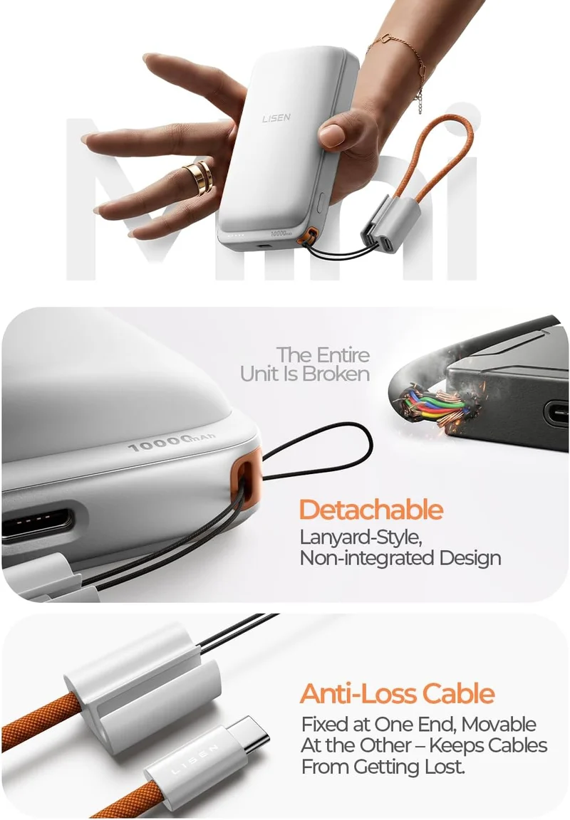 LISEN Qi2.2 25W für Magsafe Powerbank (Weiß)