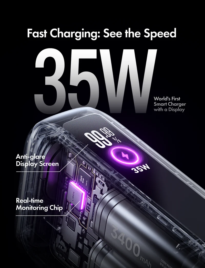 LISEN 3-in-1 35W Schnellreise-Ladegerät