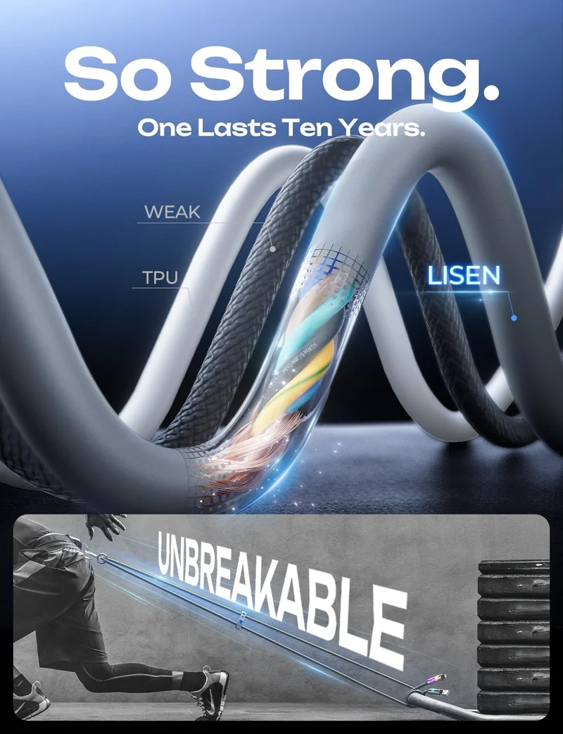 LISEN iPhone 17 240W 4-in-1 USB-C Kabel [6,6FT]