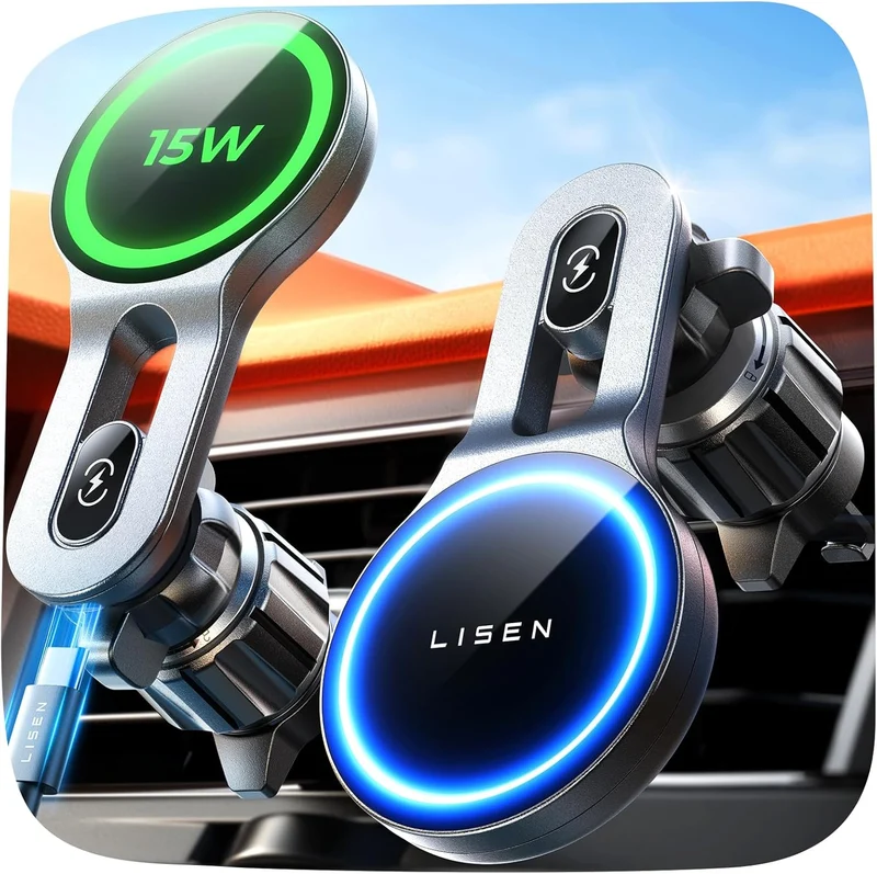 LISEN für MagSafe Kfz-Ladegerät mit Halterung【15W Pro】
