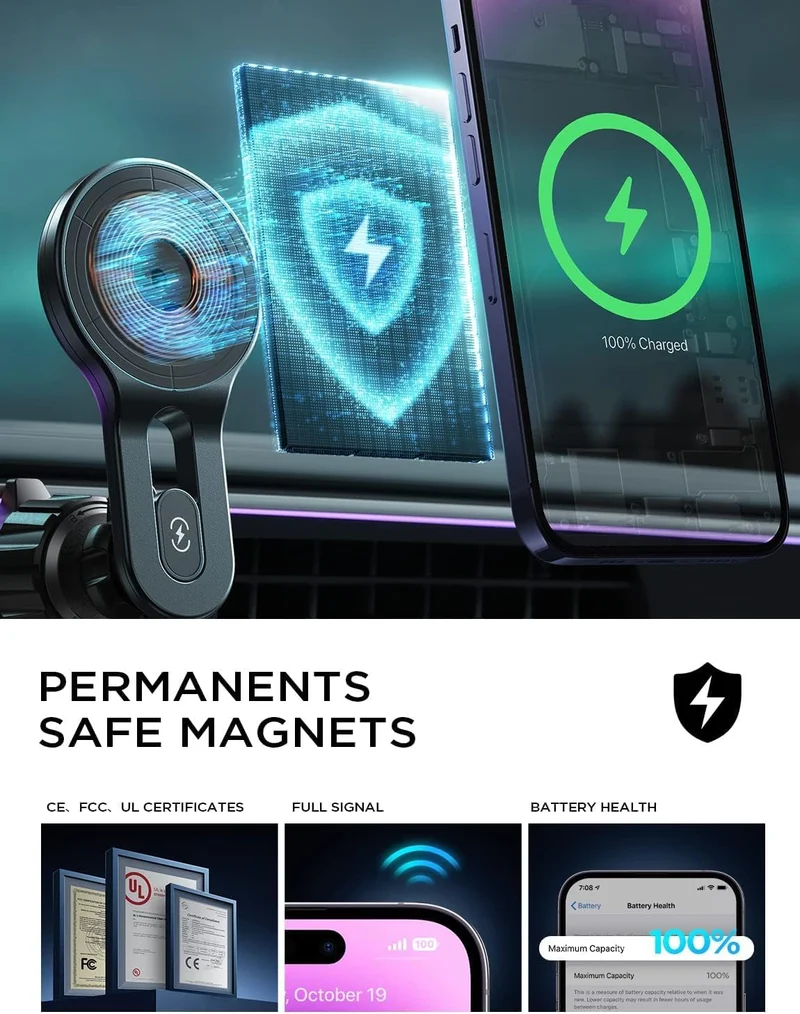 LISEN für MagSafe Kfz-Ladegerät mit Halterung【15W Pro】