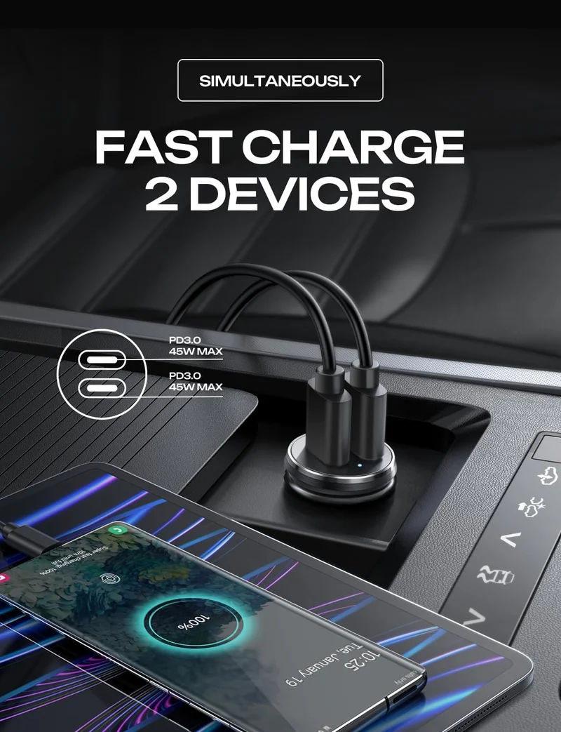 LISEN 90W USB-C Zigarettenanzünder