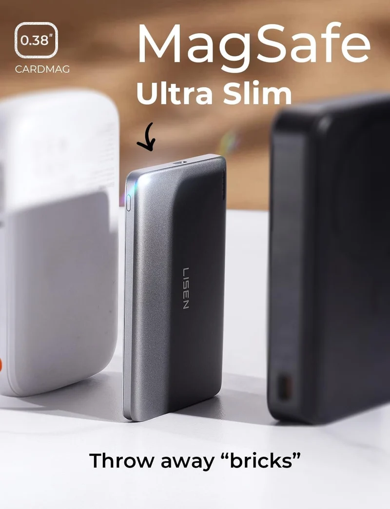 LISEN Qi2 Ultra-Slim Powerbank (5k, 15W)