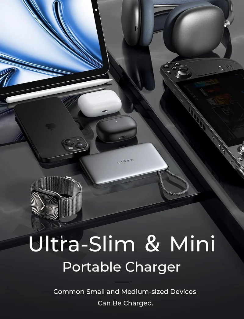 LISEN 0,5 Zoll Ultra Slim 10000mAh MagSafe Powerbank